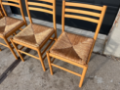 Picture of Set of four dining chairs with woven seats