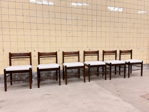 Picture of Set of six Belgian Wengé dining chairs