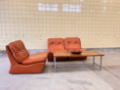 Picture of Set of three cognac skai lounge chairs