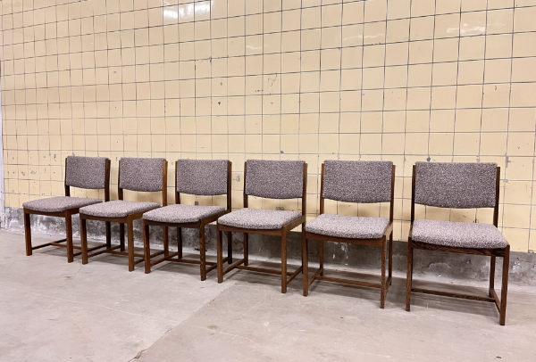 Picture of Set of six Belgian wengé dining chairs