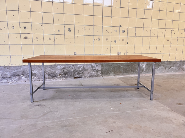 Picture of Vintage wooden coffee table with chrome base