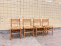 Picture of Set of four Walnut dining chairs with woven seats