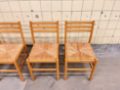 Picture of Set of four Walnut dining chairs with woven seats