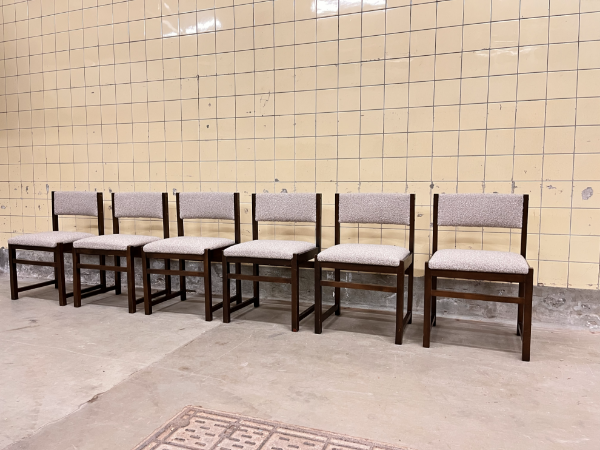 Picture of Set of six vintage dining chairs