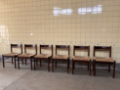 Picture of Set of Six Wengé Dining Chairs with Woven Seats