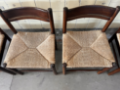Picture of Set of Six Wengé Dining Chairs with Woven Seats