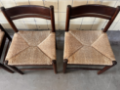 Picture of Set of Six Wengé Dining Chairs with Woven Seats