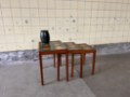 Picture of Set of Three Danish Nesting Tables with Ceramic Inlay