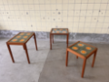 Picture of Set of Three Danish Nesting Tables with Ceramic Inlay