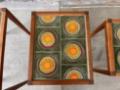 Picture of Set of Three Danish Nesting Tables with Ceramic Inlay