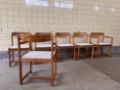 Picture of Set of Six Brutalist Dining Chairs in Pine