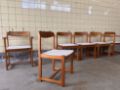 Picture of Set of Six Brutalist Dining Chairs in Pine