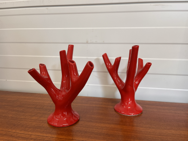 Picture of Set of Two Vintage “Alberello” Coral Vases